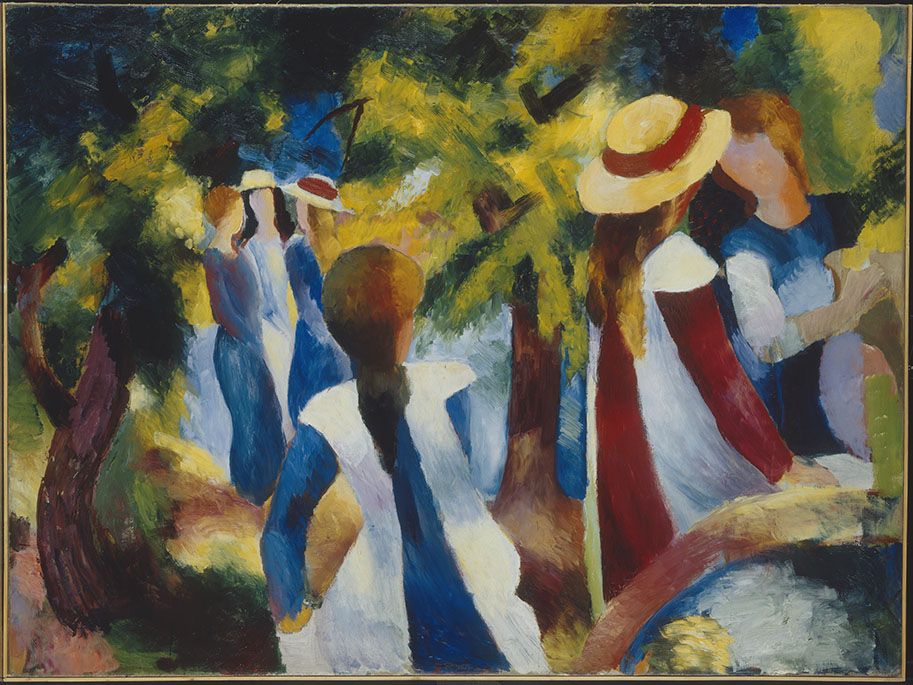 August Macke | Mädchen unter Bäumen | 1914 | © Pinakothek der Moderne München